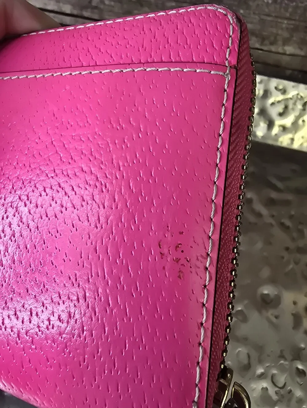 Kate Spade Hot Pink Leather Zip Around Continental Wallet